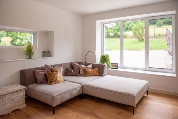 Umbau und Interior Design Konzept Wohnzimmergestaltung Privathaus Bezirk Baden Himmel&Erde Daunenspiel